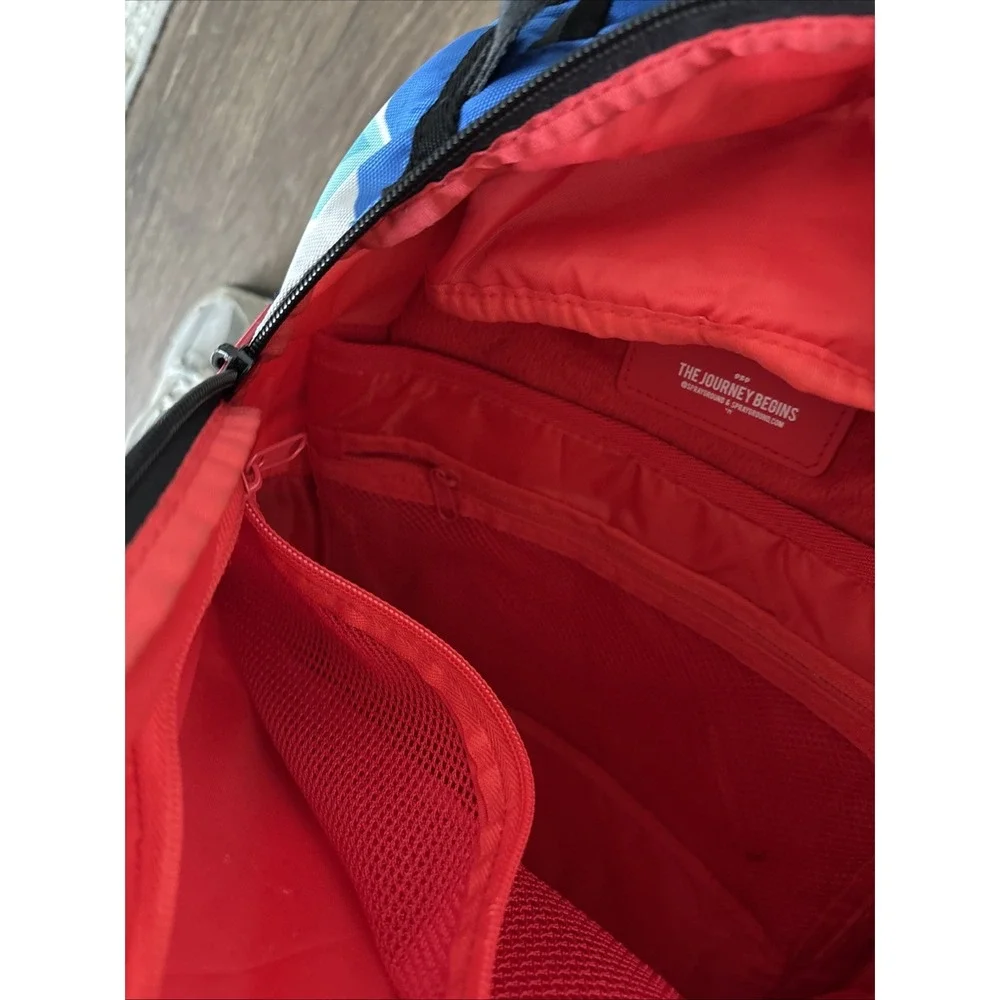 Sprayground Japanese Street Sign Backpack Limited Edition Blue Graffiti Shark